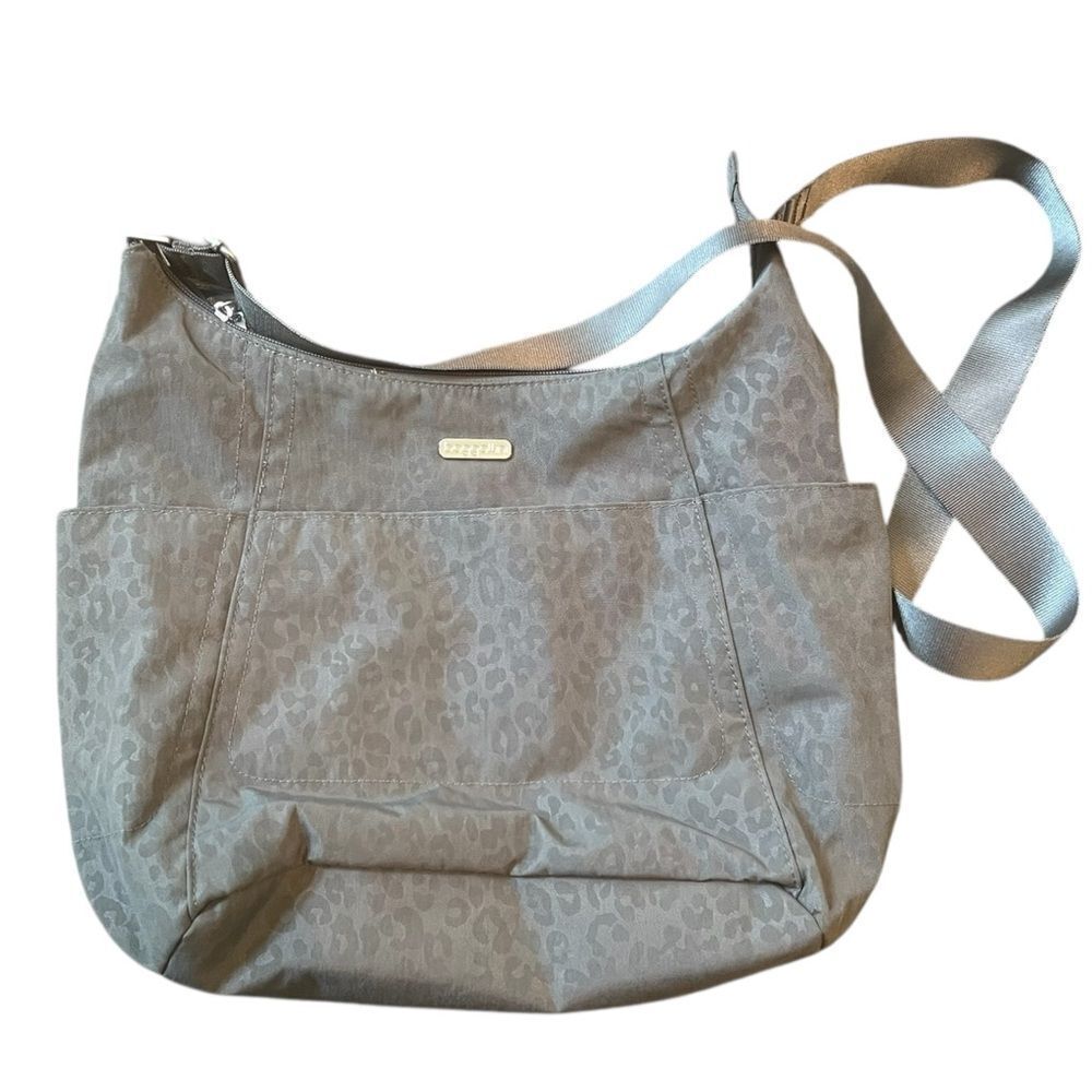 Gray Leopard Print Shoulder Bag